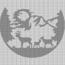 LANDSCAPE WITH DEERS CROCHET AFGHAN PATTERN GRAPH