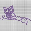 PURPLE OWL ON THE BRANCH CROCHET AFGHAN PATTERN GRAPH
