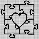 PUZZLE HEART CROCHET AFGHAN PATTERN GRAPH