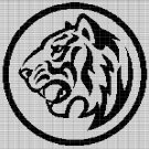 TIGER  HEAD 10 CROCHET AFGHAN PATTERN GRAPH