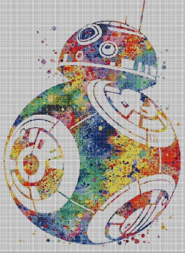 BB8 cross stitch pattern in pdf DMC