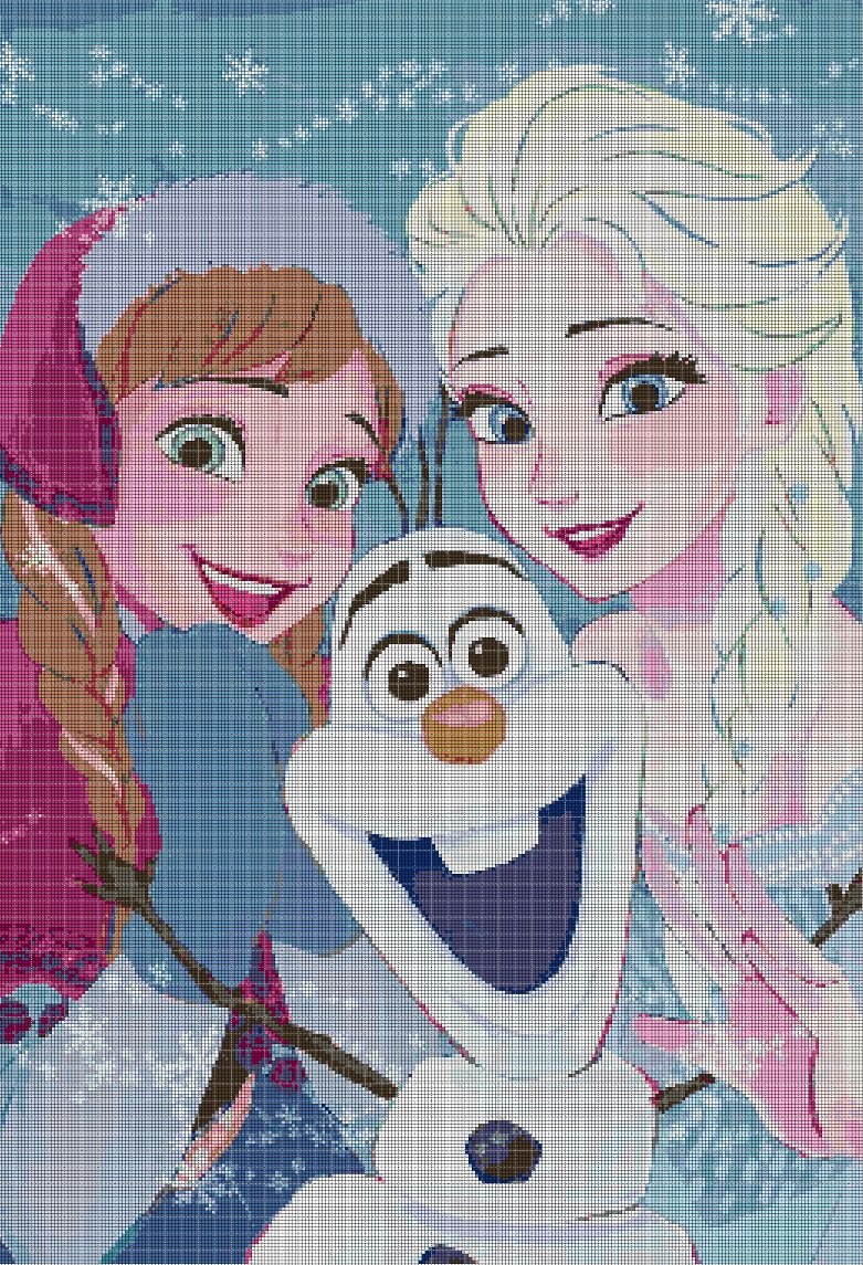 Frozen 2 cross stitch pattern in pdf DMC