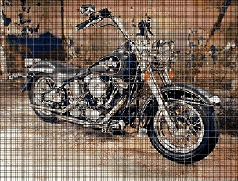 Motorcycle 2 cross stitch pattern in pdf DMC