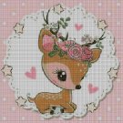 Reindeer baby 2 cross stitch pattern in pdf DMC