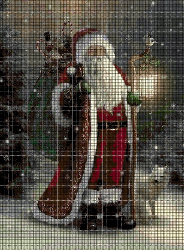 Santa Claus 3 cross stitch pattern in pdf DMC