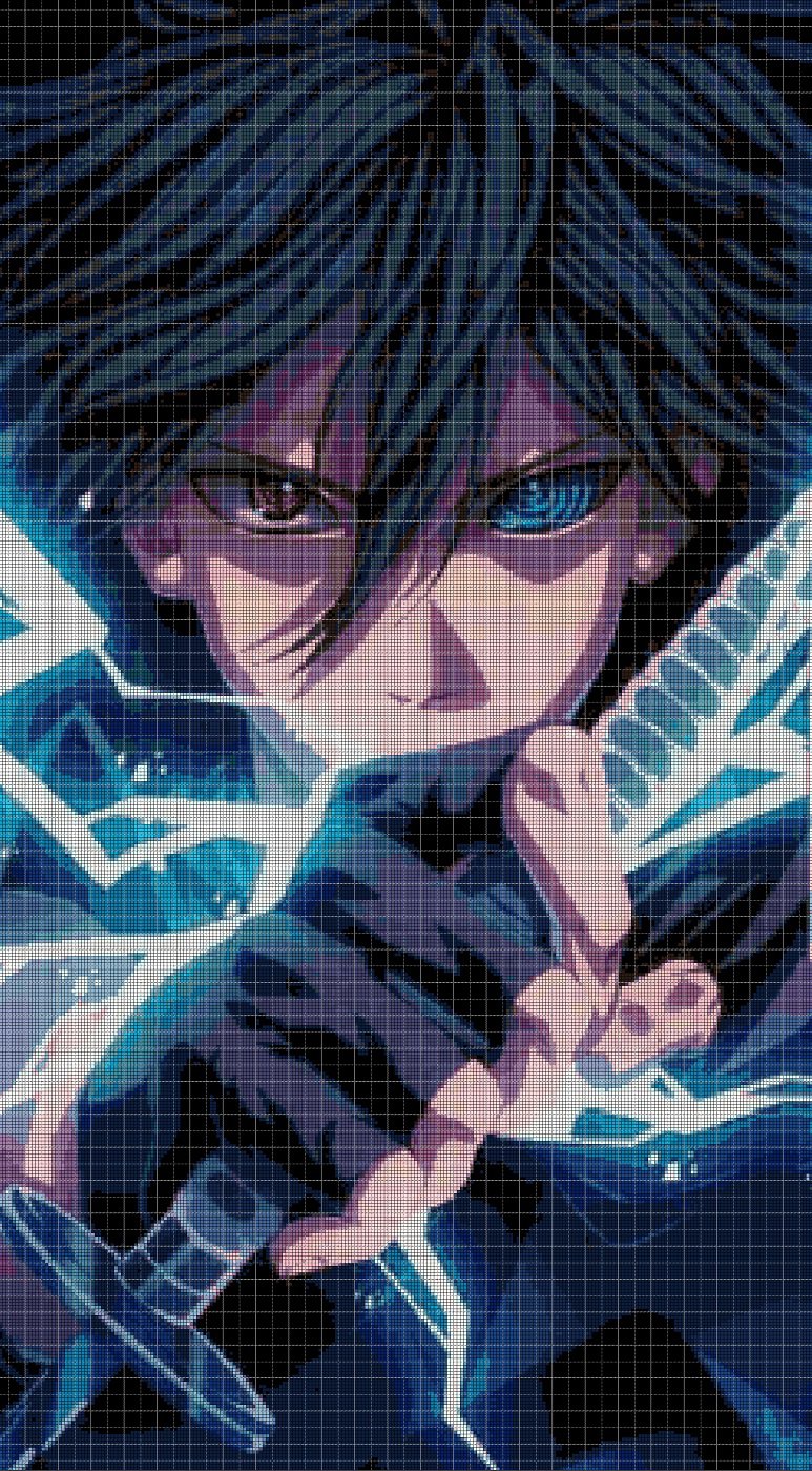 Sasuke cross stitch pattern in pdf DMC