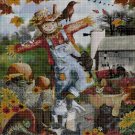 Scarecrow with cats cross stitch pattern in pdf DMC