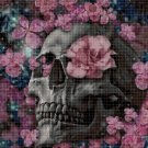 Skull and flowers 2 cross stitch pattern in pdf DMC