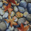 Stones and leaves cross stitch pattern in pdf DMC
