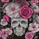 Sugar skull with roses cross stitch pattern in pdf DMC