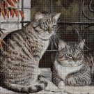 Tabby cats cross stitch pattern in pdf DMC