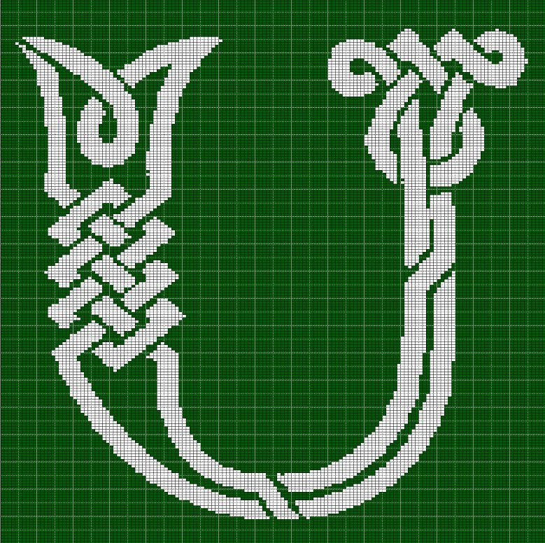 CELTIC 'U' CROCHET AFGHAN PATTERN GRAPH