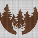 DEER HEAD WITH PINE TREES CROCHET AFGHAN PATTERN GRAPH DEER HEAD WITH PINE TREES CROCHET AFGHAN PATTERN GRAPH