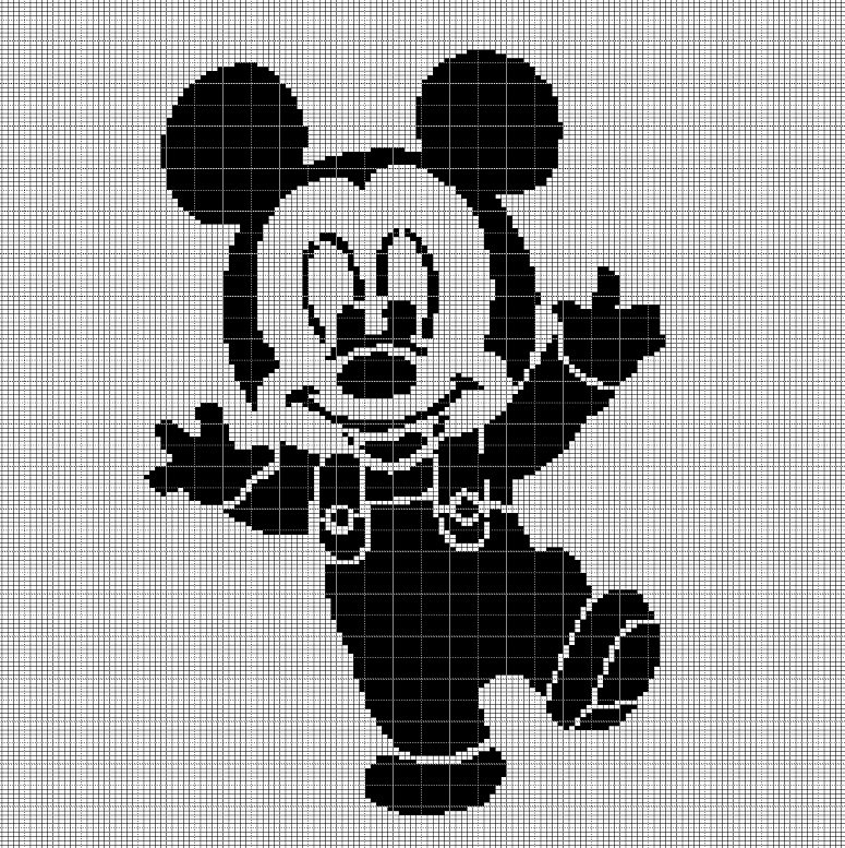 LITTLE MICKEY MOUSE 2 CROCHET AFGHAN PATTERN GRAPH