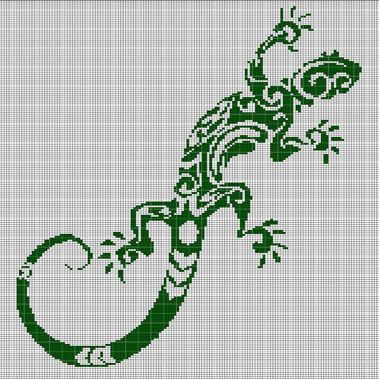 LIZARD 5 CROCHET AFGHAN PATTERN GRAPH