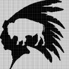 NATIVE AMERICAN HEAD WITH BISON CROCHET AFGHAN PATTERN GRAPH