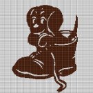 PUPPY IN THE SHOE CROCHET AFGHAN PATTERN GRAPH