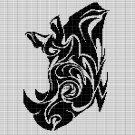 TRIBAL RHINOCEROS HEAD CROCHET AFGHAN PATTERN GRAPH