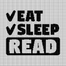EAT SLEEP READ CROCHET AFGHAN PATTERN GRAPH