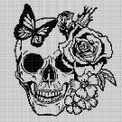 SKULL WITH ROSE 2 CROCHET AFGHAN PATTERN GRAPH