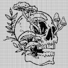 SKULL WITH MUSHROOMS CROCHET AFGHAN PATTERN GRAPH