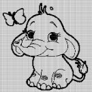 LITTLE ELEPHANT WITH BUTTERFLY CROCHET AFGHAN PATTERN GRAPH
