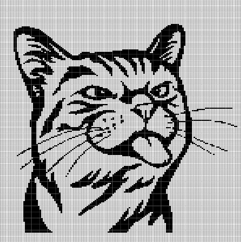 FUNNY CAT CROCHET AFGHAN PATTERN GRAPH