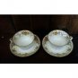 Vintage Noritake Set of 2 Christmas Ball Cups and Saucers. Made in Occupied Japan