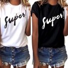 Loose T-shirt Women Letter Printed Girl Tops Short Sleeve White Women Shirts Big Size Women Clothes