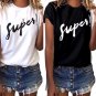 Loose T-shirt Women Letter Printed Girl Tops Short Sleeve White Women Shirts Big Size Women Clothes