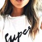 Loose T-shirt Women Letter Printed Girl Tops Short Sleeve White Women Shirts Big Size Women Clothes