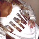 Pink T-Shirt Women New  Sequin Long Sleeve Off shoulder
