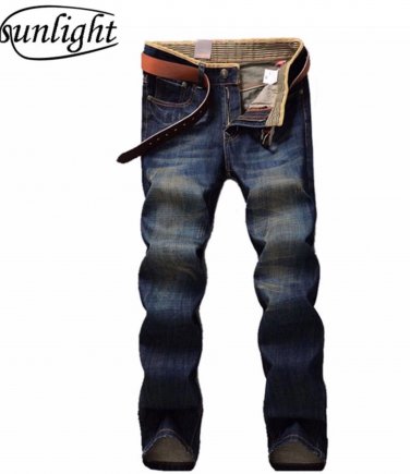 Men New Pants  Straight Slim Casual Jeans Brand Plus Size Cotton Jeans Pants Men Hot Sale