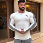 Brand Men fashion  Slim shirts male Tops Leisure Bodybuilding Long Sleeve personality tees clothing