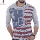 HEYKESON Men T-Shirt 2017 Men'S Fashion Sling High Collar T Shirt Long Sleeve Shirt Men