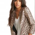 New Spring Style Vogue Lozenge Women Gold  Jackets  Three quater sleeve