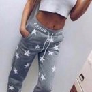 2016 Women Pants Star Printed Lady Bottoms  Pants Pink Grey trousers