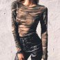 Women's Ladies Crop Top Casual Long Sleeve Army design