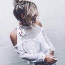 Stylish Women Casual Long Sleeve transparent Shirts Summer  Blouses