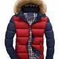 ABOORUN 2017 Winter Mens Jacket with Faux Fur Collar  Cotton Padded Hooded Coat