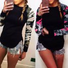Women's Casual Loose Tops Long Sleeve Floral Print