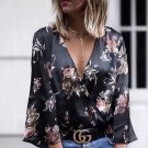 Womens V-neck Tops Loose Casual Chiffon Summer Shirts