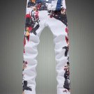 Skinny Jeans Men Stretch Floral Printed Hipster Hip Hop Slim Denim Mens Bikers Jeans Pants