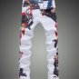 Skinny Jeans Men Stretch Floral Printed Hipster Hip Hop Slim Denim Mens Bikers Jeans Pants