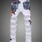 Skinny Jeans Men Stretch Floral Printed Hipster Hip Hop Slim Denim Mens Bikers Jeans Pants