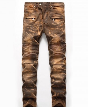 New Style Men Jeans Straight pants Snow wash Hip hop Jeans