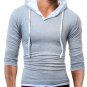 Long Sleeve T Shirt Men Cotton Slim Fit T-Shirt Man Hooded Solid Color tee  tshirt men casual  2018