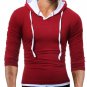 Long Sleeve T Shirt Men Cotton Slim Fit T-Shirt Man Hooded Solid Color tee tshirt men casual 2018