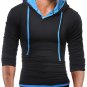 Long Sleeve T Shirt Men Cotton Slim Fit T-Shirt Man Hooded Solid Color tee tshirt men casual 2018