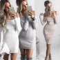 Womens Off Shoulder  Long Sleeve Autumn Casual Short Mini Dress